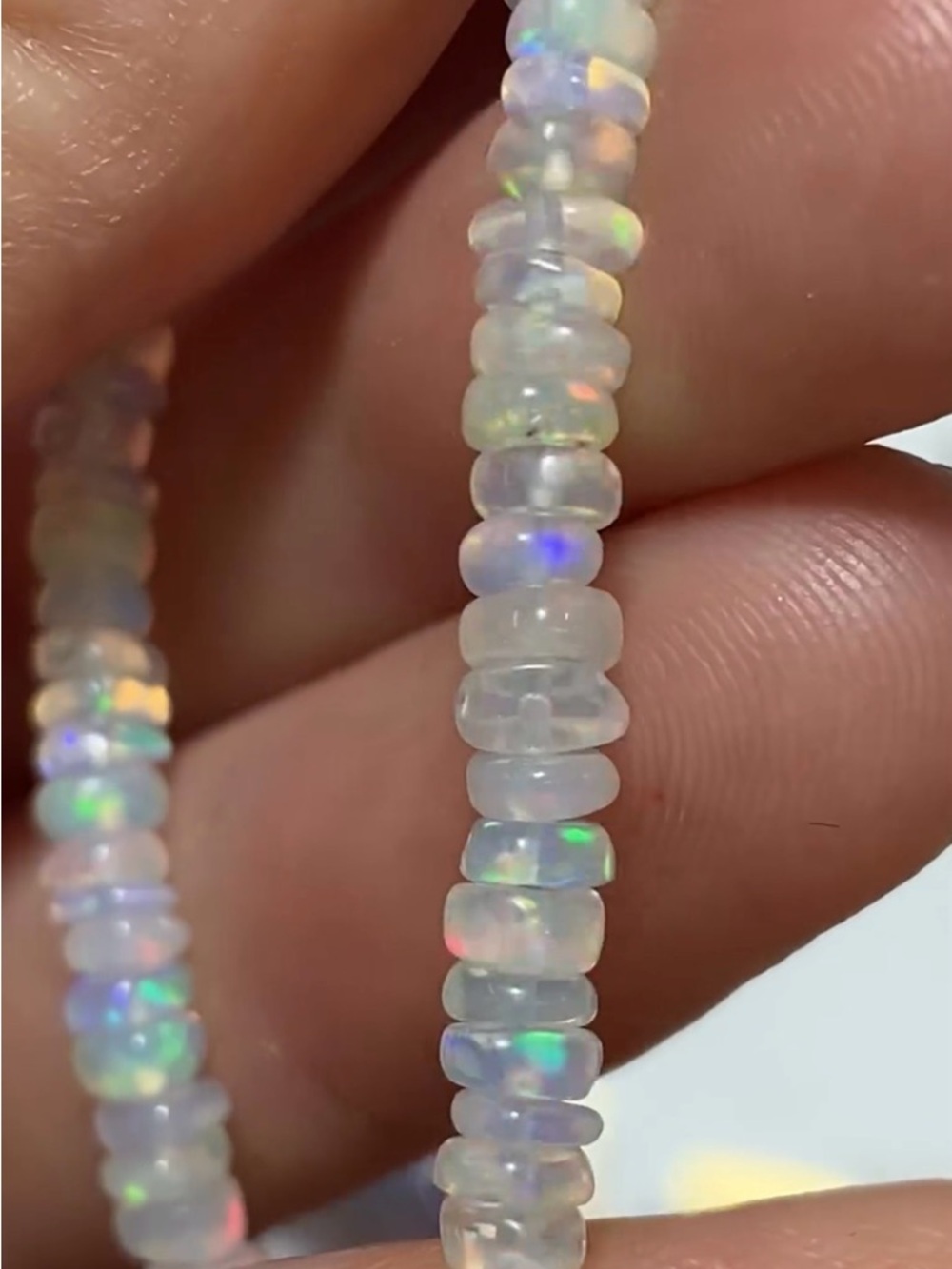 Genuine Ethiopian Opal Multi Fire Rondelle Bracelet S925 Sterling Silver 4mm NEW - Picture 4 of 17